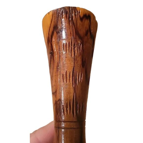 Gorgeous 6” Vintage Carved Hand Made Turned Burl Wood Bud Vase - Picture 10 of 12